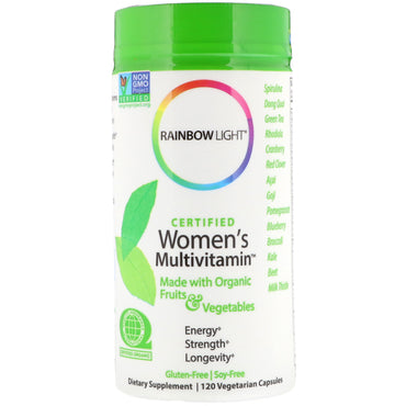 Rainbow Light, 인증된 여성 종합비타민, 식물성 캡슐 120정
