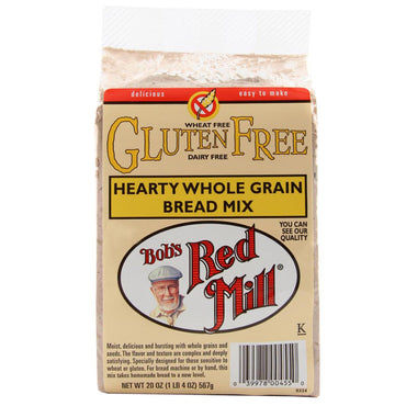 Bob's Red Mill, Hearty Whole Grain Bread Mix, Gluten Free, 20 oz (567 g)