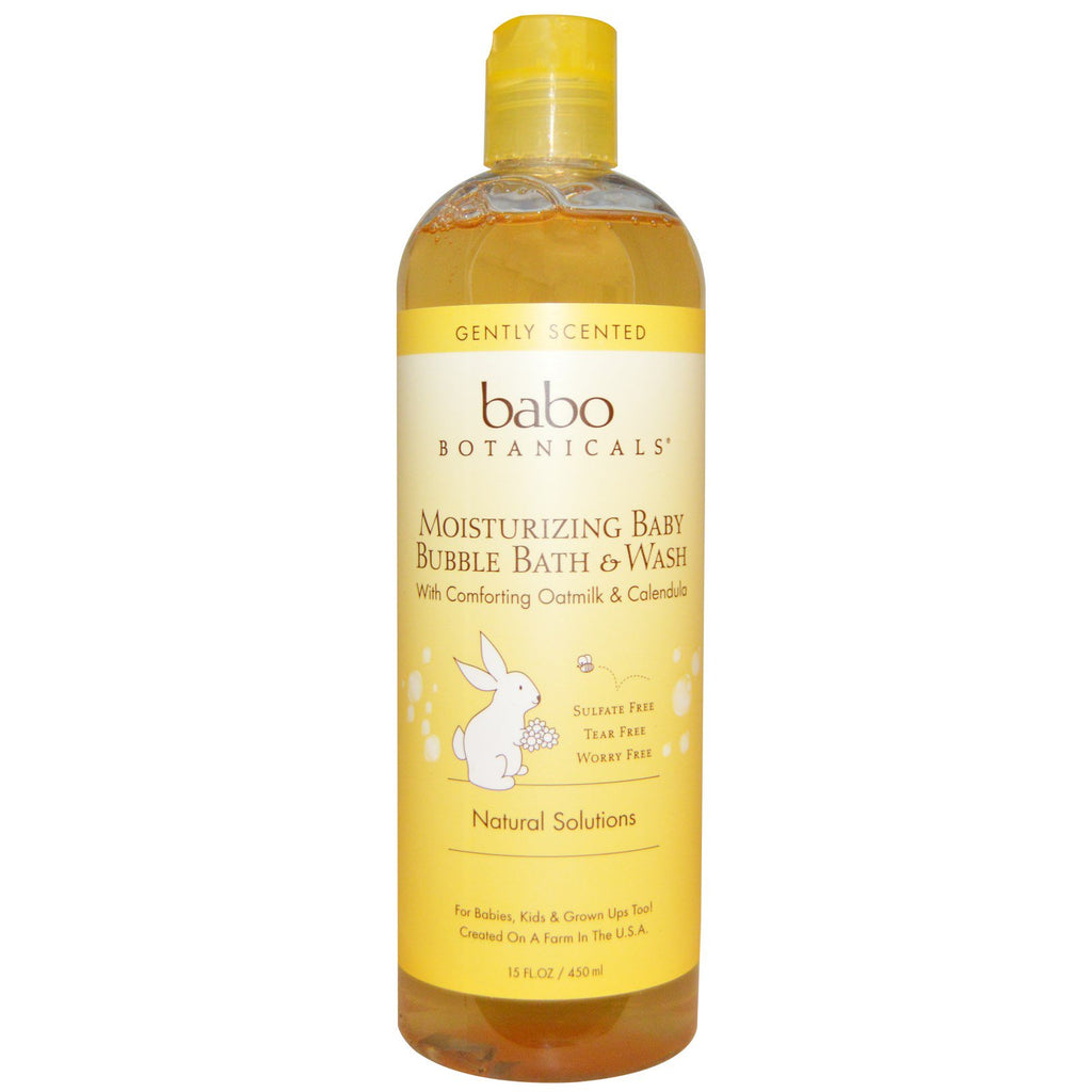 Babo Botanicals Moisturizing Bubble Bath & Wash ข้าวโอ๊ต Calendula 15 fl oz (450 ml)