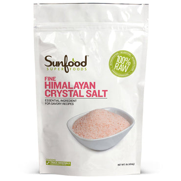 Sunfood, sal cristalina fina del Himalaya, 1 libra (454 g)