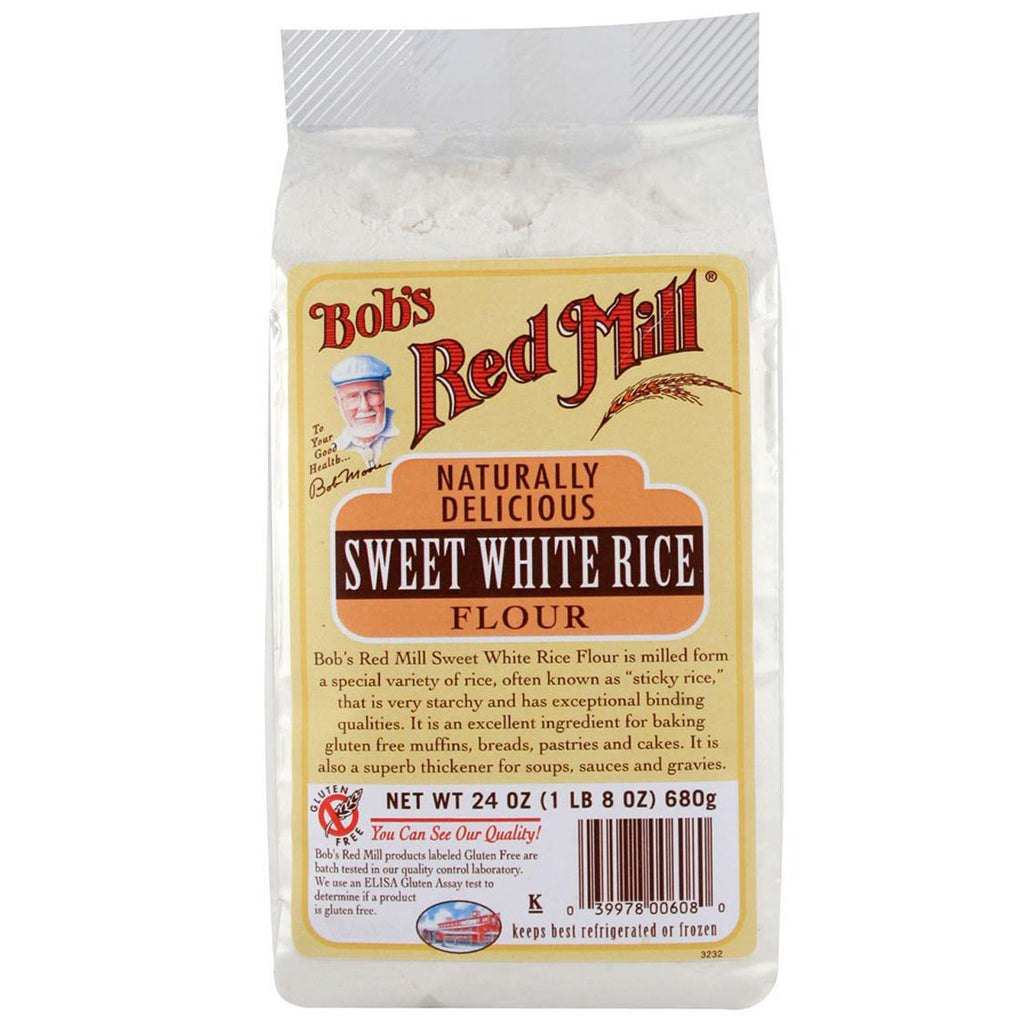 Bob's Red Mill, Harina de arroz blanco dulce, 24 oz (680 g)