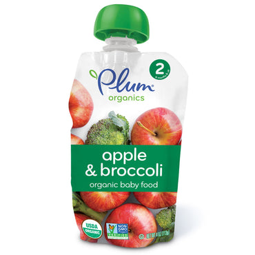 Plum s מזון לתינוקות שלב 2 תפוח וברוקולי 4 אונקיות (113 גרם)