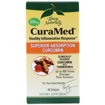 EuroPharma, Terry Naturally, CuraMed, 375 mg, 60 gélules