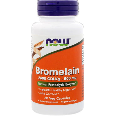 Now Foods, Bromélaïne, 500 mg, 60 capsules végétales