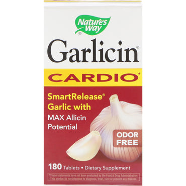 Nature's Way, Garlicin, Cardio, Luktfri , 180 tabletter