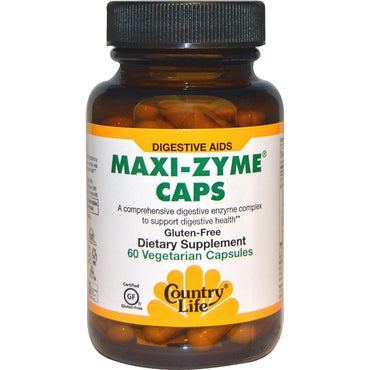 Country Life, Capsules Maxi-Zyme, 60 capsules végétariennes