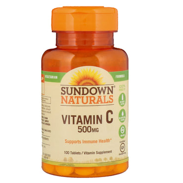 Sundown Naturals, Vitamina C, 500 mg, 100 Comprimidos