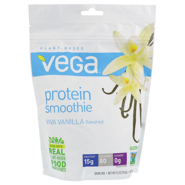 Vega, 단백질 스무디, 비바 바닐라 맛, 264g(9.3oz)