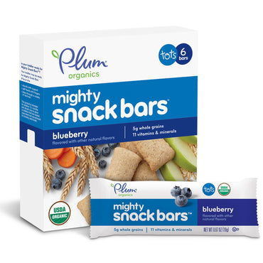 Plum s Tots Mighty Snack Bars Blueberry 6 Bars 0.67 oz (19 g) Each