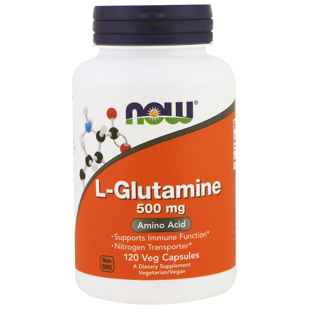 Now Foods, L-Glutamina, 500 mg, 120 capsule vegetale