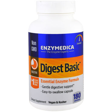 Enzymedica, digest basic, formula enzimatica esentiala, 180 capsule