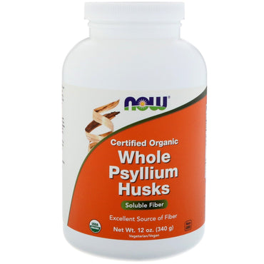 Now Foods, Cascas Inteiras de Psyllium Certificadas, 340 g (12 onças)