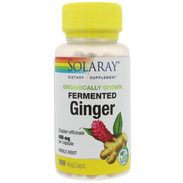 Solaray, ally Grown Fermented Ginger, 400 mg, 100 VegCaps