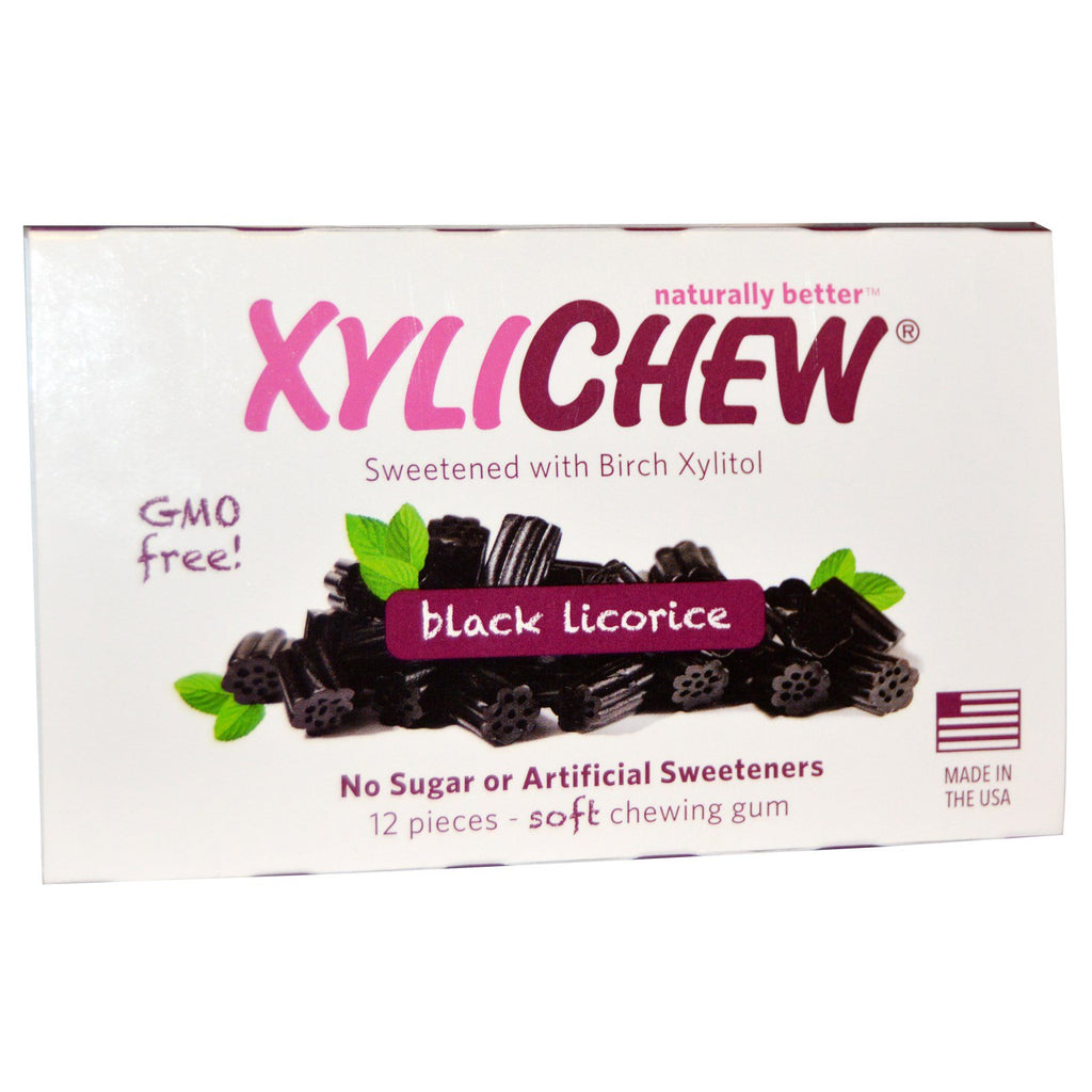 Xylichew Gum Black Licorice 12 Pieces