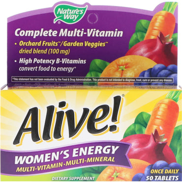 Nature's Way, Alive! Women's Energy, Multivitamin-Multimineral, 50 Tablets