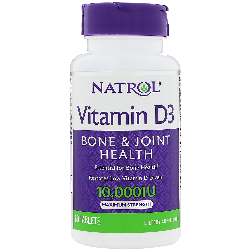 Natrol, vitamina D3, 10 000 UI, 60 tabletas