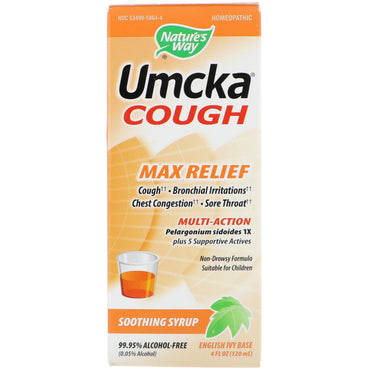 Nature's Way, Umcka Cough, Max Relief, Beroligende sirup, 4 oz (120 ml)