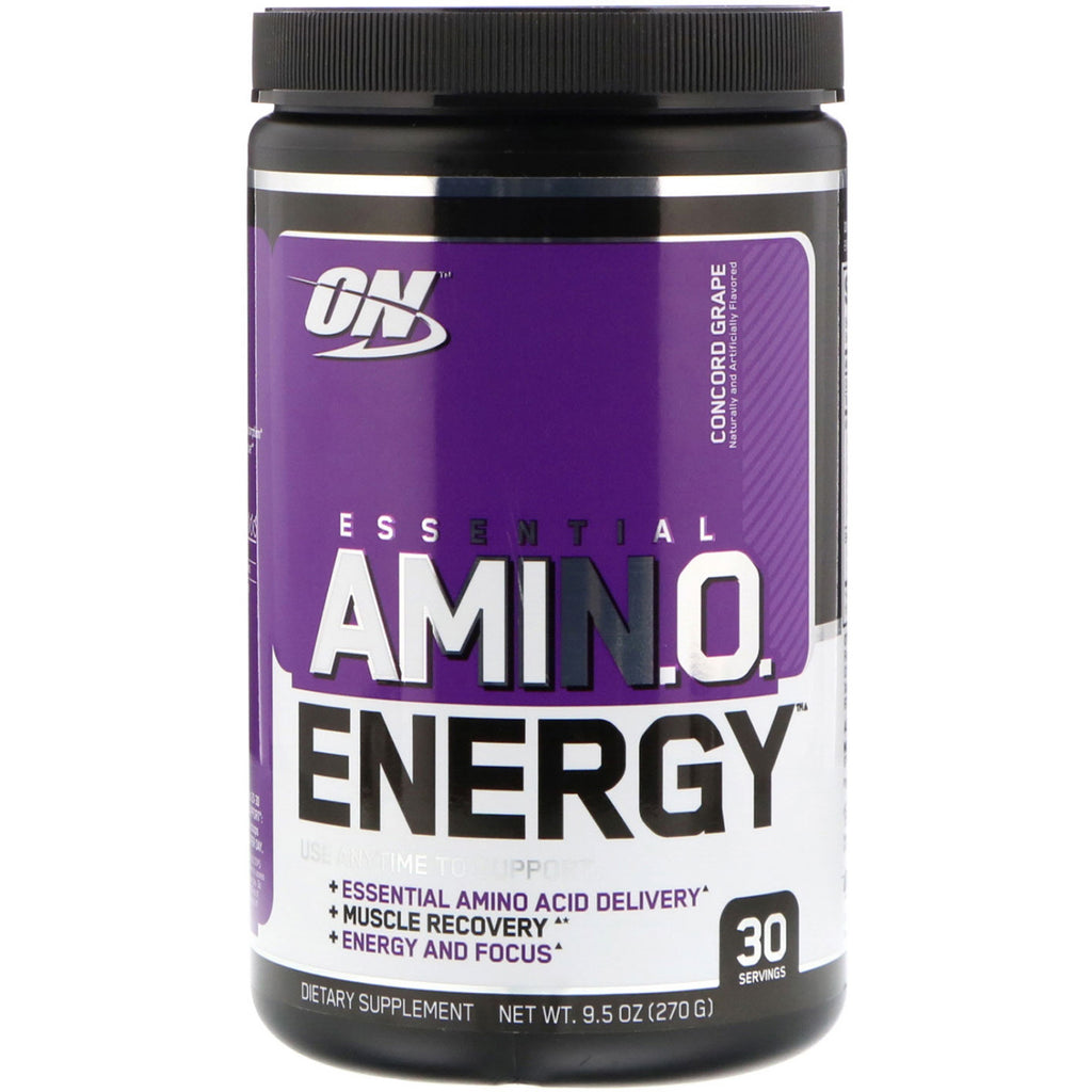 Optymalne odżywianie, Essential Amin.O. Energy, winogrona Concord, 9,5 uncji (270 g)