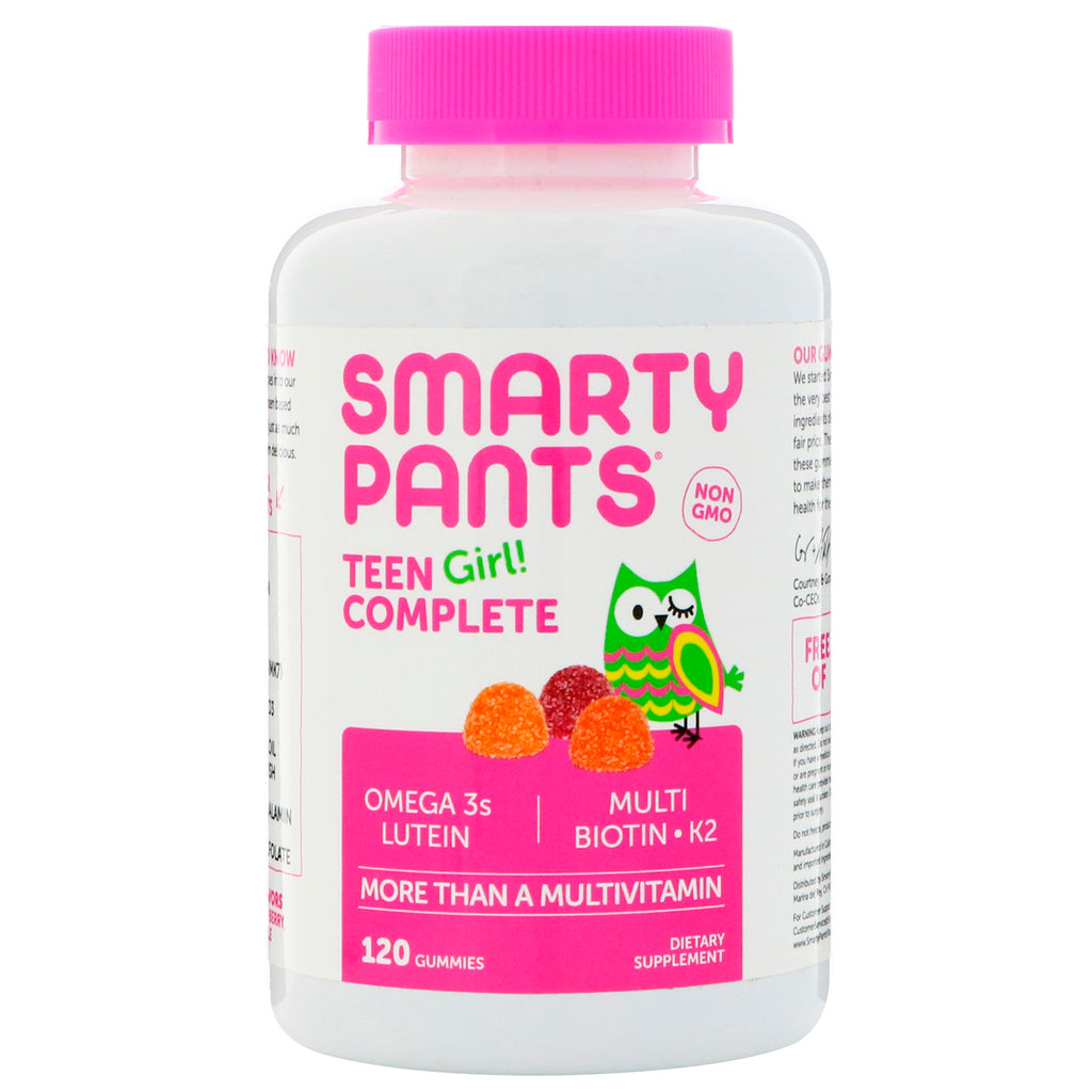 SmartyPants, nastolatko! Kompletny, więcej niż multiwitamina, limonka cytrynowa, mieszane jagody i kwaśne jabłko, 120 żelek