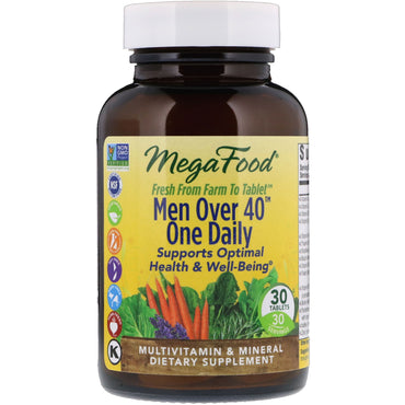 Megafood, hombres mayores de 40 años, una fórmula sin hierro al día, 30 comprimidos