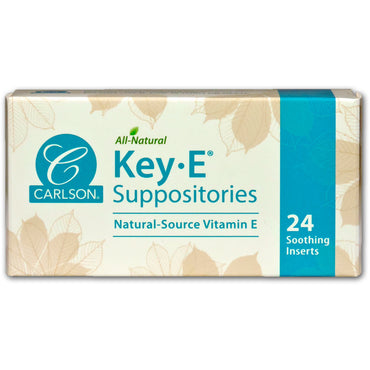 Carlson Labs, Keyâ€¢E Suppositories, 24 Soothing Inserts