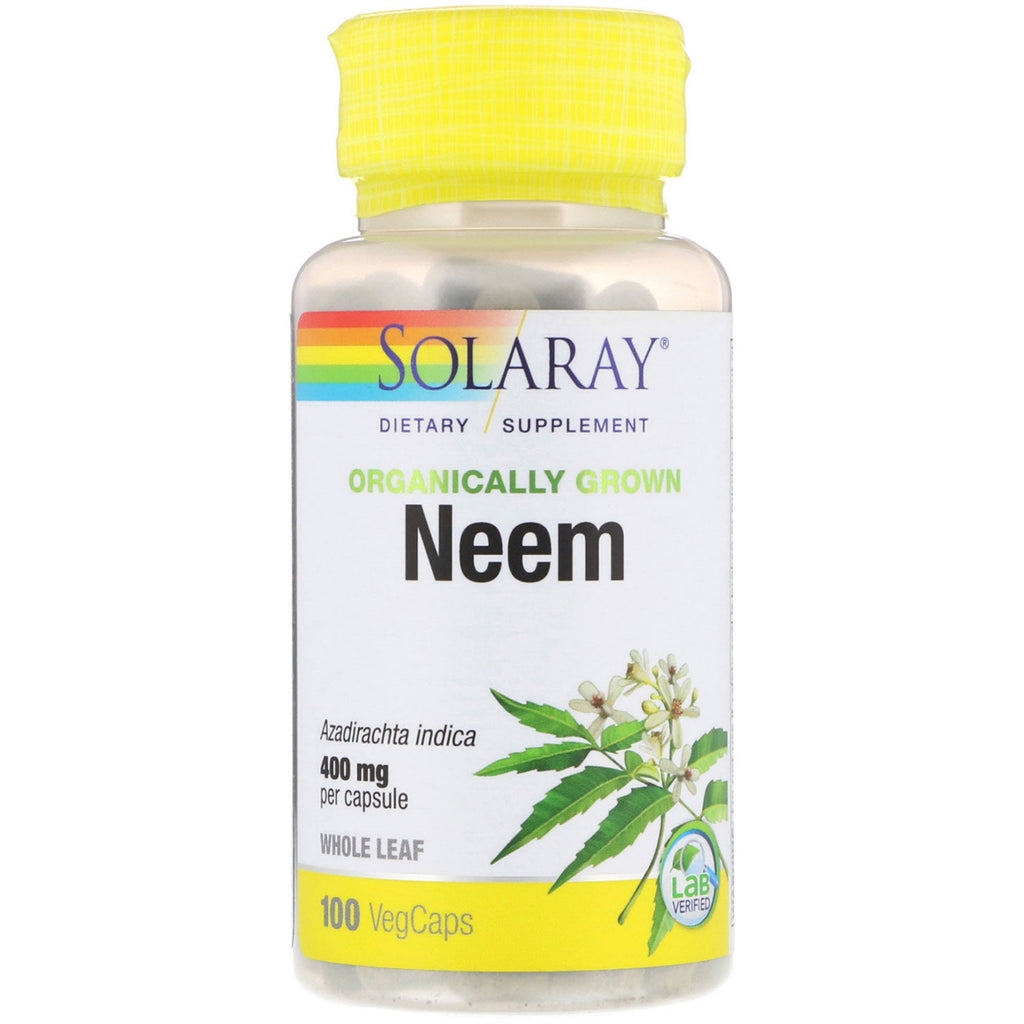 Solaray, Neem cultivado aliado, 400 mg, 100 cápsulas vegetais