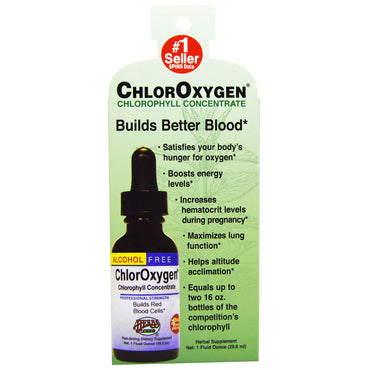 Ierburi etc., ChlorOxygen, concentrat de clorofilă, fără alcool, 1 fl oz (29,6 ml)