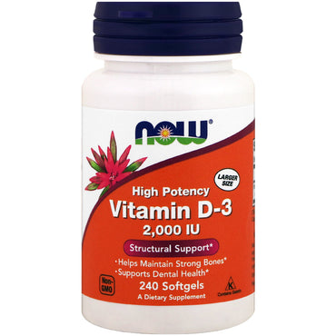 Agora alimentos, vitamina D-3, 2.000 UI, 240 cápsulas moles