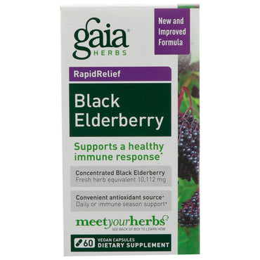 Gaia Herbs, نبات البلسان الأسود، 60 كبسولة نباتية