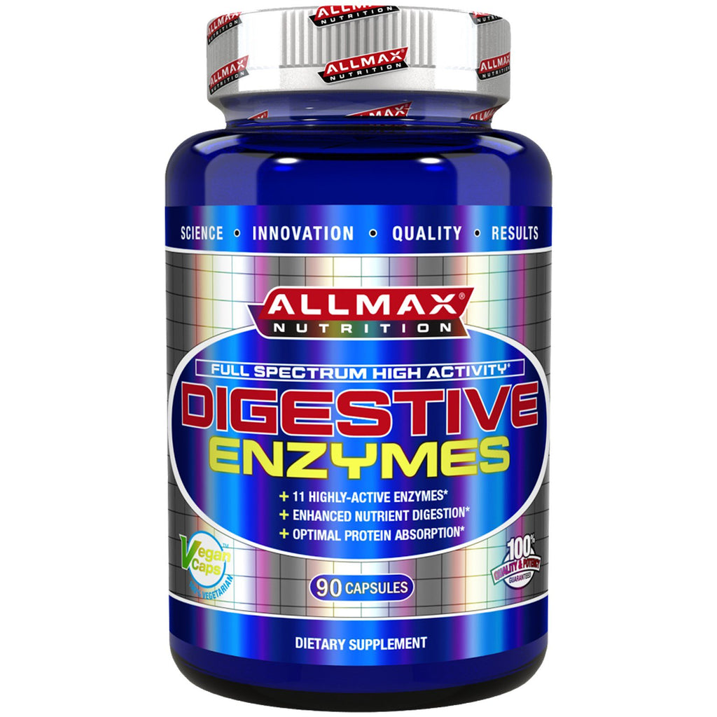 Allmax nutrition, enzymes digestives + optimiseur de protéines, 90 gélules