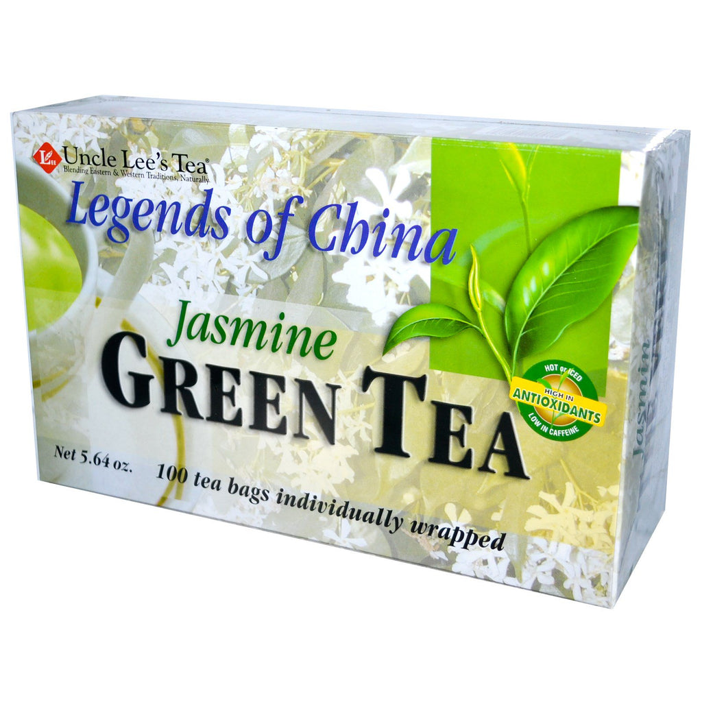 התה של דוד לי, אגדות סין, תה ירוק, יסמין, 100 שקיות תה, 160 גרם (5.64 אונקיות)