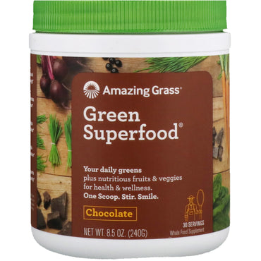 Amazing Grass, Green Superfood، الشوكولاتة، 8.5 أونصة (240 جم)