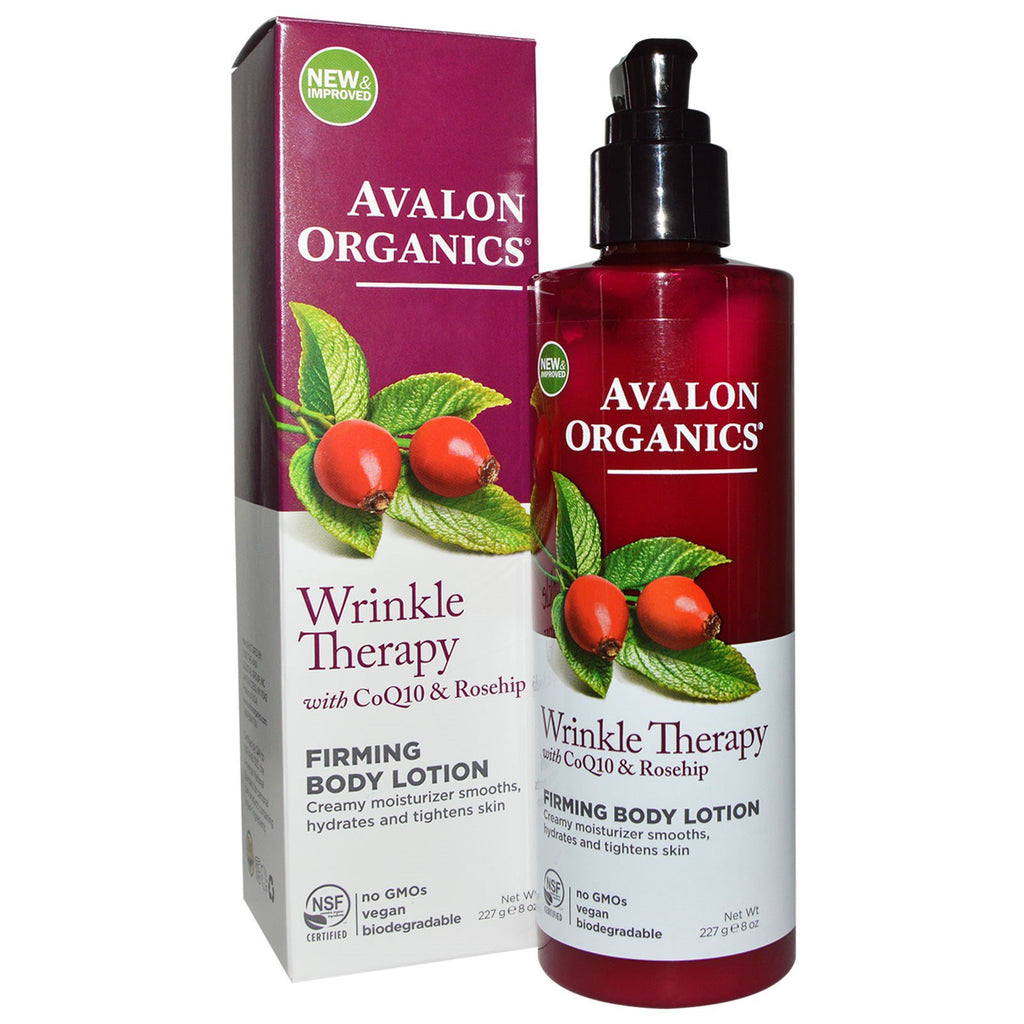 Avalon s, 주름 치료, CoQ10 & 로즈힙 함유, 퍼밍 바디 로션, 227g(8oz)