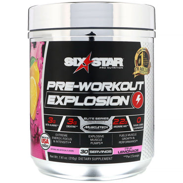 Six Star, Pre-Workout Explosion, Pink Lemonade, 7.41 oz (210 g)