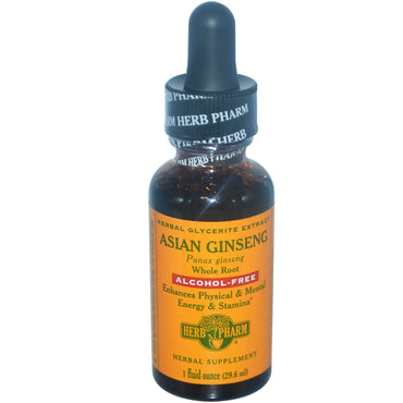 Herb Pharm, الجينسنغ الآسيوي، خالي من الكحول، 1 أونصة سائلة (30 مل)