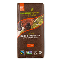 Endangered Species Chocolate, Natural Dark Chocolate with Cacao Nibs, 3 oz (85 g)