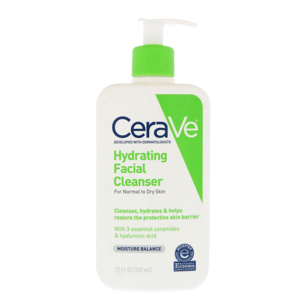 CeraVe, Hydrating Facial Cleanser, For Normal to Dry Skin, 12 fl oz (355 ml)