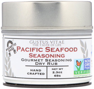 Gustus Vitae, Esfrega Seca com Tempero Gourmet, Tempero de Frutos do Mar do Pacífico, 65 g (2,3 oz)