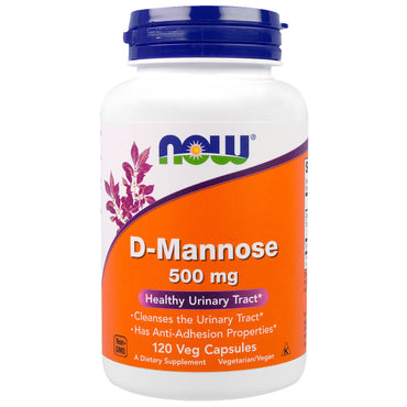 Now Foods, D-만노스, 500 mg, 120 식물성 캡슐