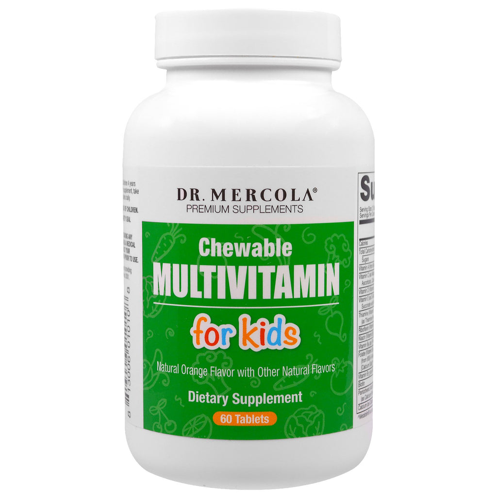 Dr. Mercola, Multivitamínico Mastigável para Crianças, 60 Comprimidos