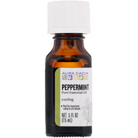 Aura Cacia, 100% Pure Essential Oil, Peppermint, Cooling, .5 fl oz (15 ml)