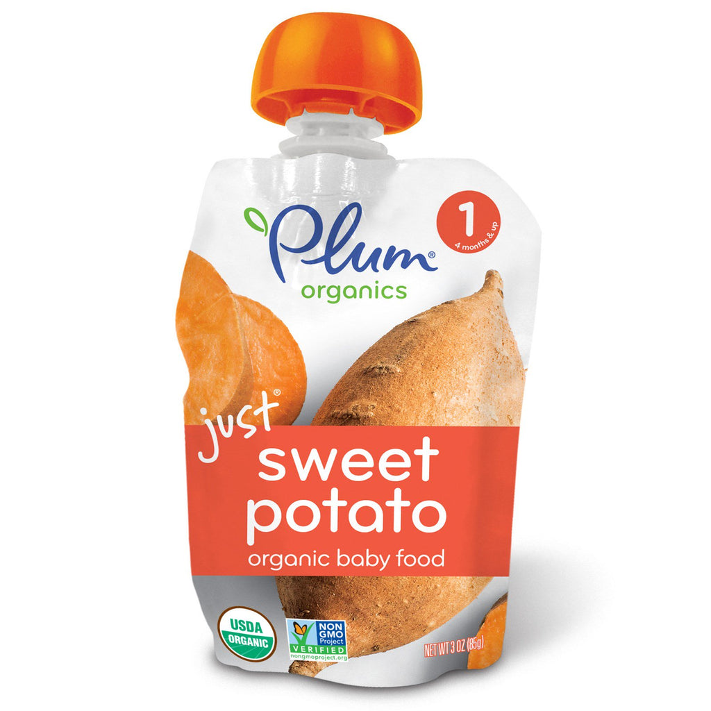 Plum s Baby Food Stage 1 Juste de la patate douce 3 oz (85 g)