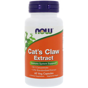 Now Foods, extracto de uña de gato, 60 cápsulas vegetales
