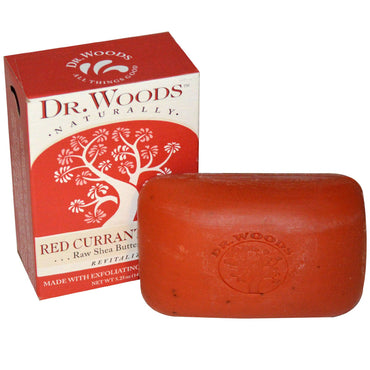 Dr. Woods, סבון חמאת שיאה גולמית, ציפורן דומדמניות אדומות, 5.25 אונקיות (149 גרם)