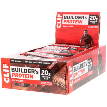 Clif Bar Builder's Protein Bar Chocolate 12 barras 2,40 oz (68 g) cada una