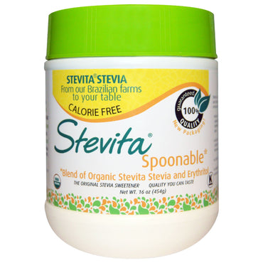 Stevita, Stevia med ske, 16 oz (454 g)