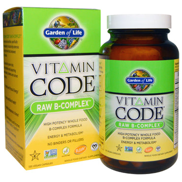 Grădina Vieții, Cod de vitamine, complex B crud, 120 de capsule vegane