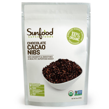 Sunfood, semillas de chocolate y cacao, 8 oz (227 g)