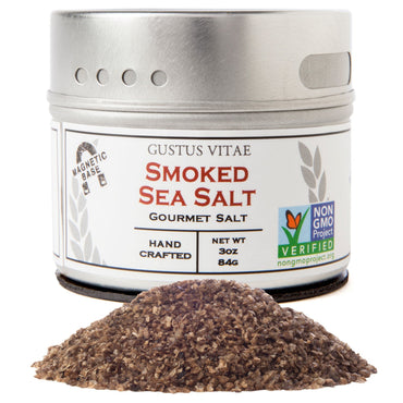 Gustus Vitae, sel gastronomique, sel de mer fumé naturel, 3 oz (84 g)