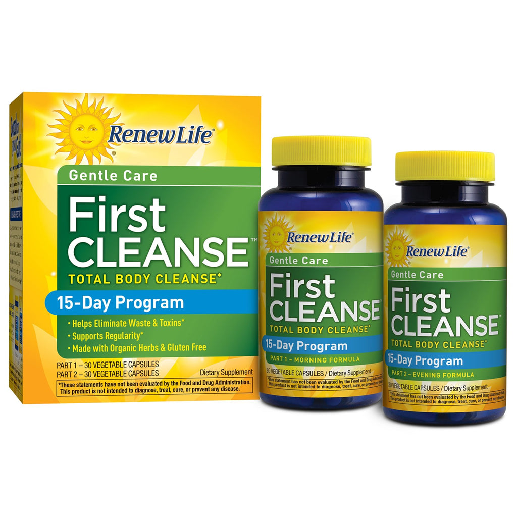Renew Life, Gentle Care, First Cleanse, 2 bouteilles, 30 capsules végétales chacune